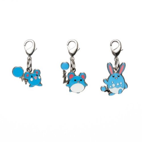 Pokemon Center 2012 Azumarill Marill Azurill Metal Charm Set [CH-2102]